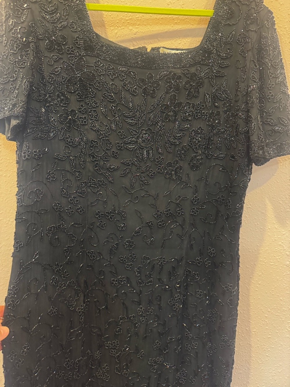 Vintage Fully Beaded Silk Evening Gown
